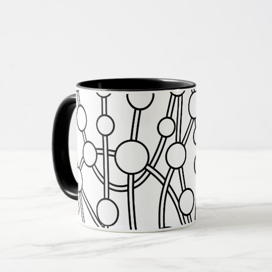 Veel wegen II zwart met wit Mok (Voorkant links)