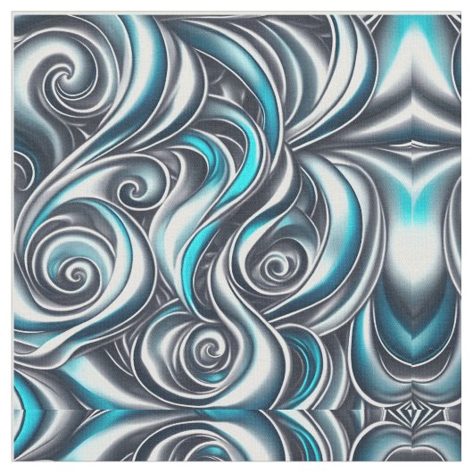 Veel wervelingen Turquoise Paint Pour Design Stof (Close Up)