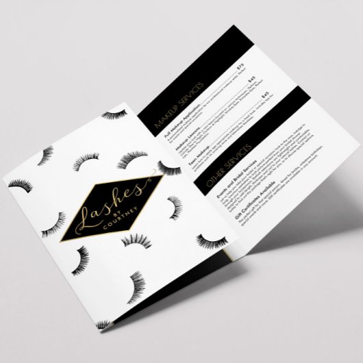 Veel wimpers Patroon Lash Salon Brochure Drieluik Kaart