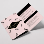 Veel wimpers patroon wimper salon roze brochure drieluik kaart