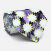 Veel witte en gele sterren op grijs blauw stropdas (Opgerold)