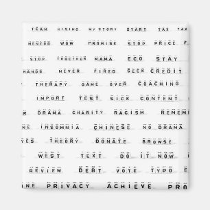 Veel woorden op blokjes magneet