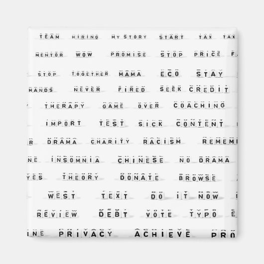 Veel woorden op blokjes magneet (Voorkant)