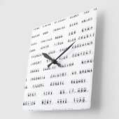 Veel woorden op blokjes vierkante klok (Hoek)