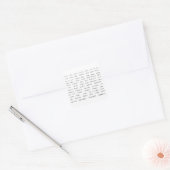 Veel woorden op blokjes vierkante sticker (Envelop)