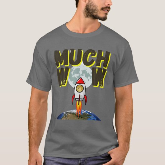 Veel Wow (Doge Coin aan de maan!) T-shirt (Voorkant)