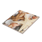 Veel zeeschelpen tegeltje (Zijkant)