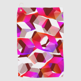 Veel zeshoeken gekleurd op donkerrode achtergrond golfhanddoek