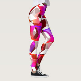Veel zeshoeken gekleurd op donkerrode achtergrond leggings
