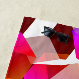 Veel zeshoeken gekleurd op donkerrode achtergrond strandlaken