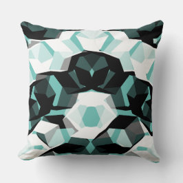 Veel zeshoeken met kleurloze delen, op licht turko kussen