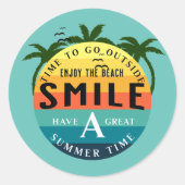 Veel zomertijd ronde sticker (Voorkant)