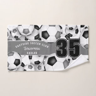 Veel zwart grijs voetballen team kleuren geschenke handdoek