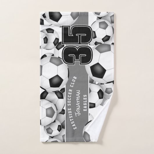 Veel zwart grijs voetballen team kleuren geschenke handdoek (Handdoek)