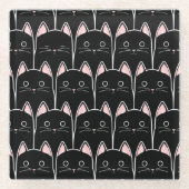 Veel zwarte katten glazen onderzetter (Voorkant)