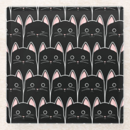 Veel zwarte katten glazen onderzetter