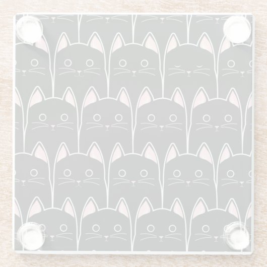 Veel zwarte katten glazen onderzetter (Achterkant)