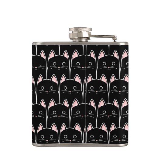 Veel zwarte katten heupfles (Achterkant)