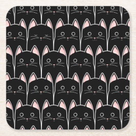 Veel zwarte katten kartonnen onderzetters