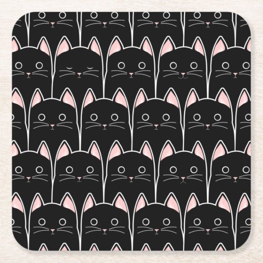 Veel zwarte katten kartonnen onderzetters (Voorkant)