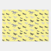 Veel zwarte witte grijze paarden inpakken papieren inpakpapier vel (Voorkant 3)