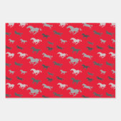 Veel zwarte witte grijze paarden inpakken papieren inpakpapier vel (Voorkant)