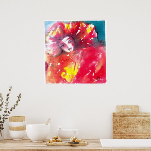 VEELEI MASKERADE FEITEN - MASKIN IN ROOD POSTER (Keuken)