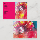 VEELEI MASKERADE FEITEN - MASKIN IN ROOD VISITEKAARTJE (Voorkant / Achterkant)