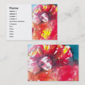 VEELEI MASKERADE FEITEN - MASKIN IN ROOD VISITEKAARTJE (Voorkant / Achterkant)