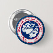 Veeleisende eikels groeien blauw op ronde button 5,7 cm (Voorkant /achterkant)