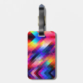 Veelhoek abstract kleurig patroon bagagelabel (Achterkant verticaal)