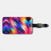 Veelhoek abstract kleurig patroon bagagelabel (Achterkant horizontaal)