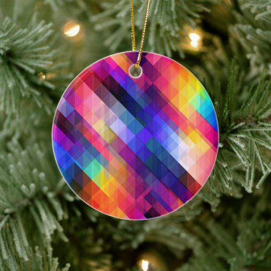 Veelhoek abstract kleurig patroon keramisch ornament (Boom)