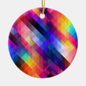 Veelhoek abstract kleurig patroon keramisch ornament (Voorkant)