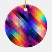 Veelhoek abstract kleurig patroon keramisch ornament (Achterkant)