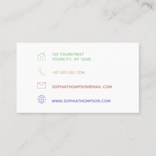 Veelhoek abstract kleurig patroon visitekaartje (Achterkant)