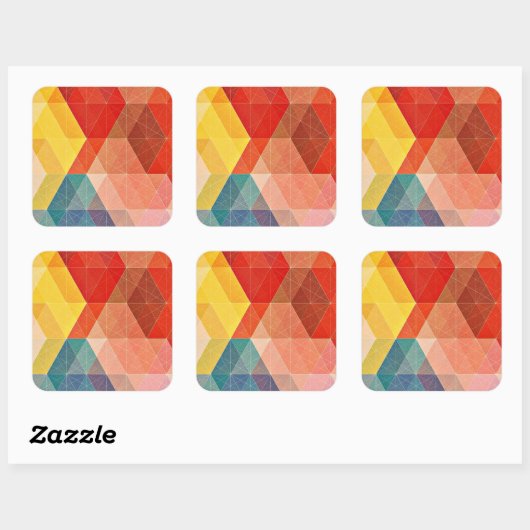 Veelhoek Abstract Vierkante Sticker (Vel)