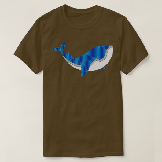 Veelhoek blauw walvisontwerp t-shirt (Design voorkant)
