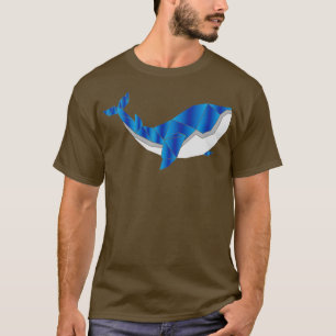 Veelhoek blauw walvisontwerp t-shirt