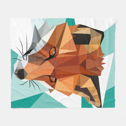 Veelhoek Red Fox Custom Fleece Deken (Voorkant (Horizontaal))