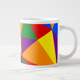 Veelhoek Regenboog Patroon Grote Koffiekop