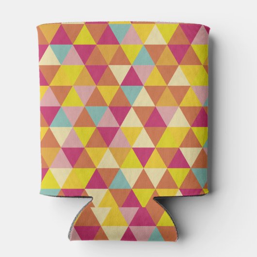 Veelhoekdriehoeken met meerdere kleuren in geometr blikjeskoeler (Achterkant)