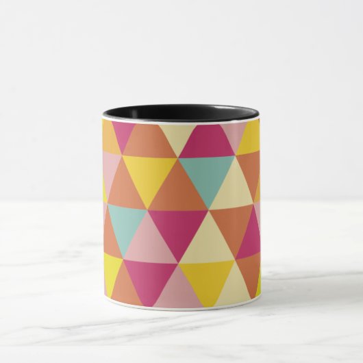 Veelhoekdriehoeken met meerdere kleuren in geometr mok (Midden)