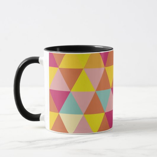 Veelhoekdriehoeken met meerdere kleuren in geometr mok (Links)