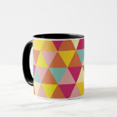 Veelhoekdriehoeken met meerdere kleuren in geometr mok (Voorkant links)