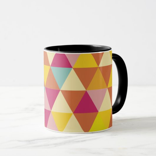 Veelhoekdriehoeken met meerdere kleuren in geometr mok (Voorkant rechts)