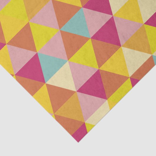 Veelhoekdriehoeken met meerdere kleuren in geometr tissuepapier (Detail)