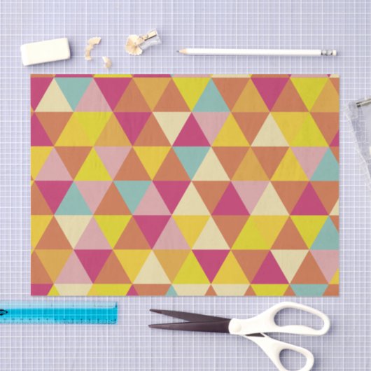 Veelhoekdriehoeken met meerdere kleuren in geometr tissuepapier (Craft)