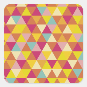 Veelhoekdriehoeken met meerdere kleuren in geometr vierkante sticker