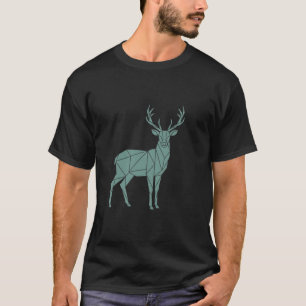 Veelhoekig hert – Groene geometrie in beweging T-shirt